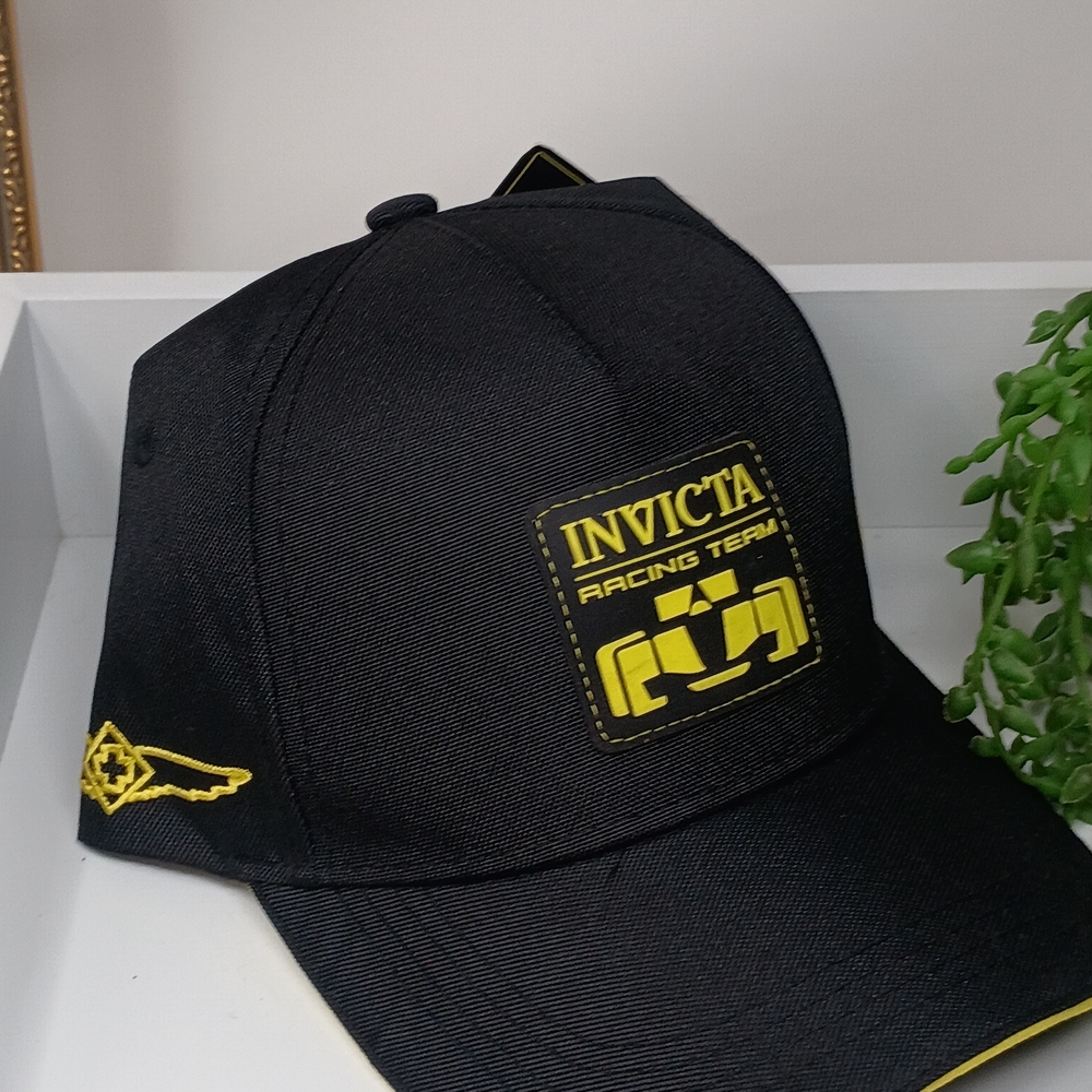 Invicta Racing Team Black & Yellow Baseball Snapback Cap